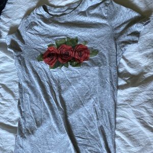 Gray with roses shirt